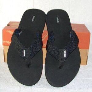 Women's Teva Mush FLIP FLOPS / SANDALS Sz 10 M, Hawaii Tread Black 6109B, AA1